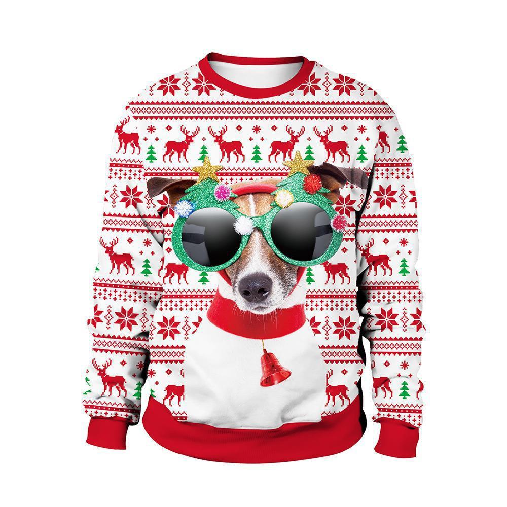 Christmas Clothing Men's And Women's Printed Round Neck Sweater