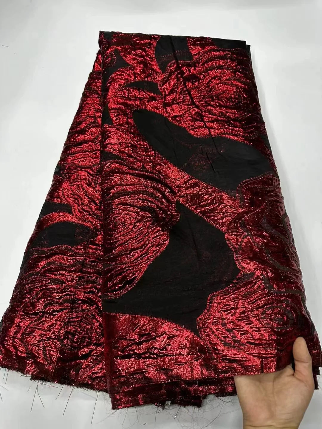 2025 Hot  Sale Nigerian Brocade Lace Fabric New African Jacquard Lace Embroidery French Fabric For Women Evening Party Dress