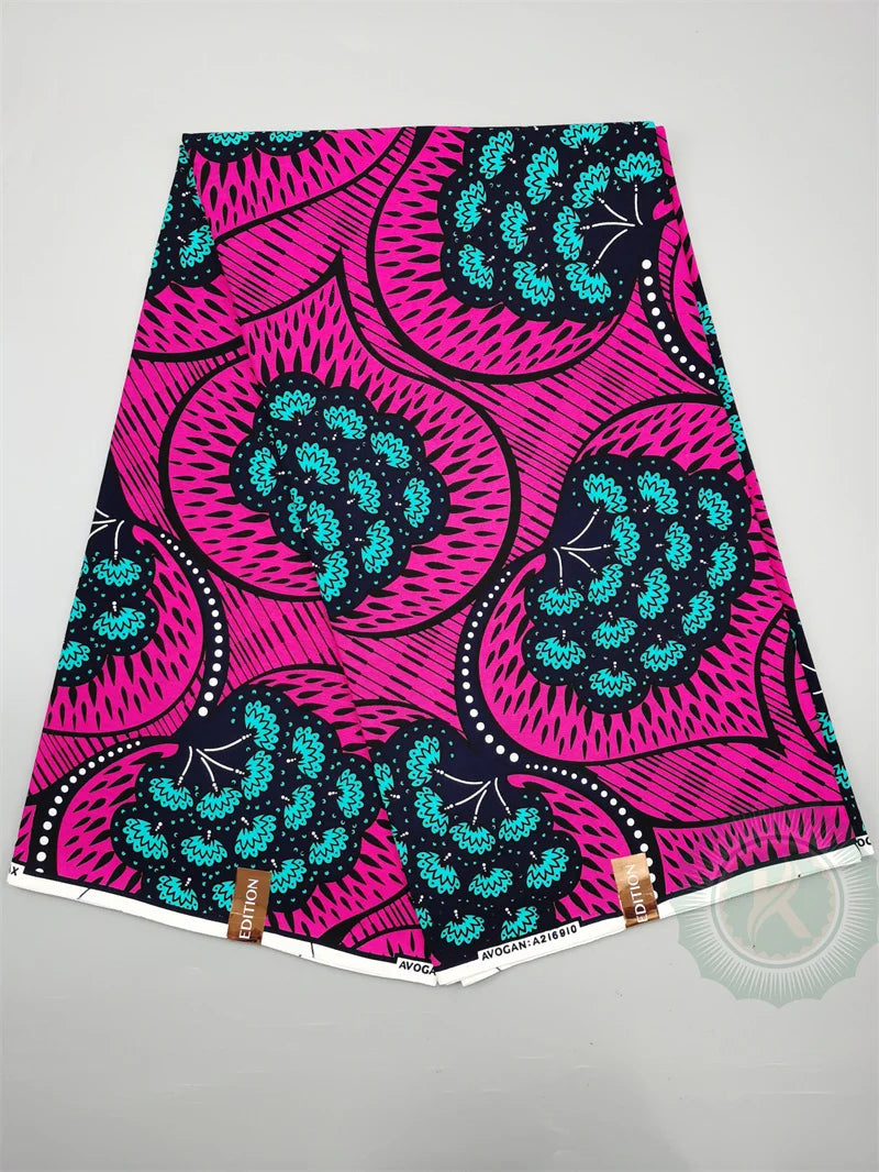 2025 New Hot Sale African Wax Fabric Cotton Material Nigerian Ankara Block Prints Batik High Quality Sewing Cloth