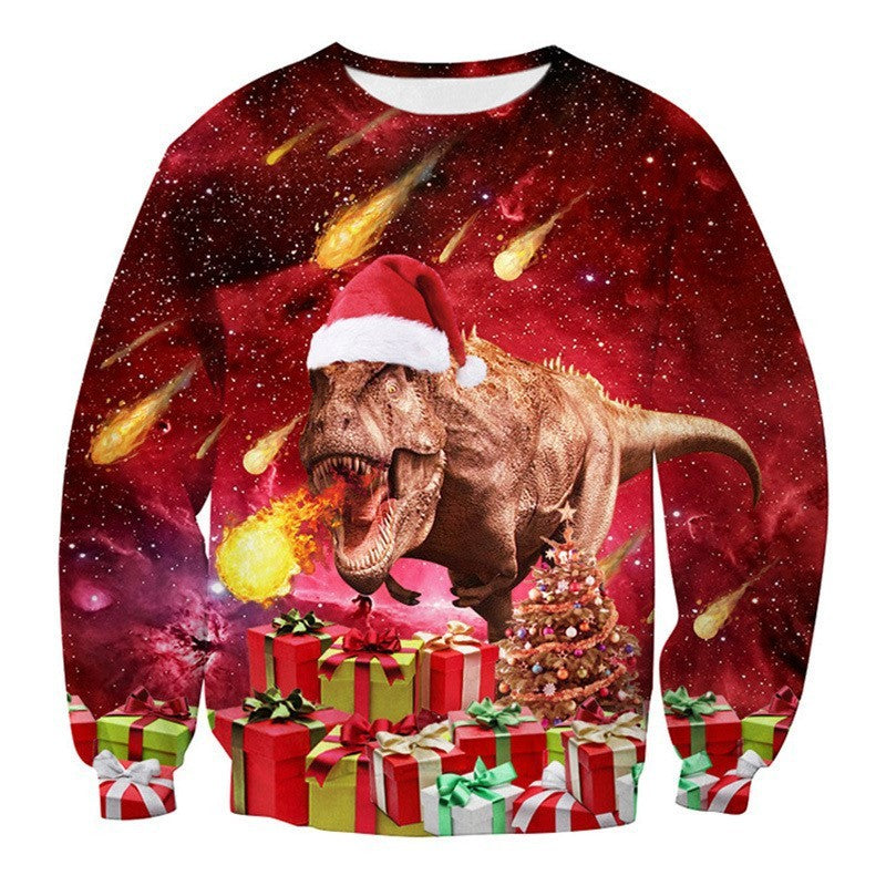 Christmas Clothing Men's And Women's Printed Round Neck Sweater