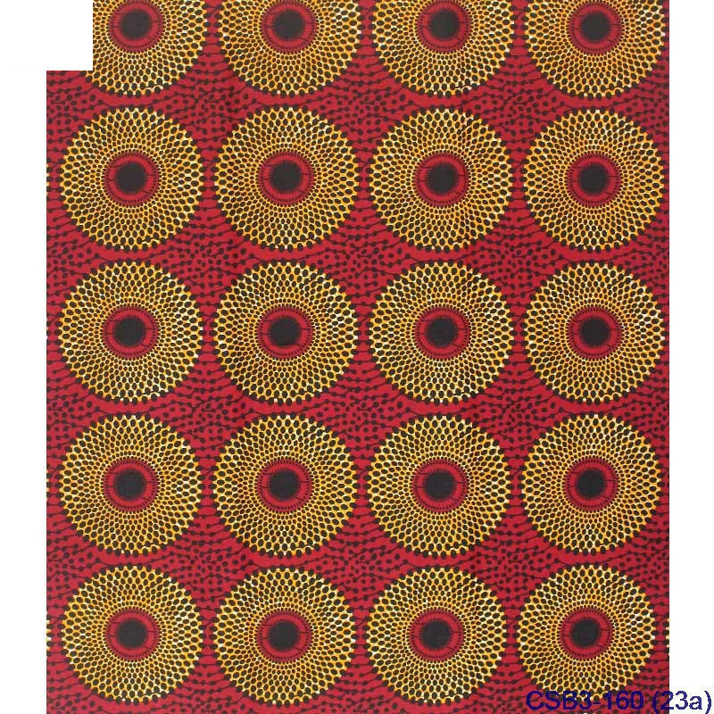 Cotton African Indian Printed Geometric Waxed Fabric