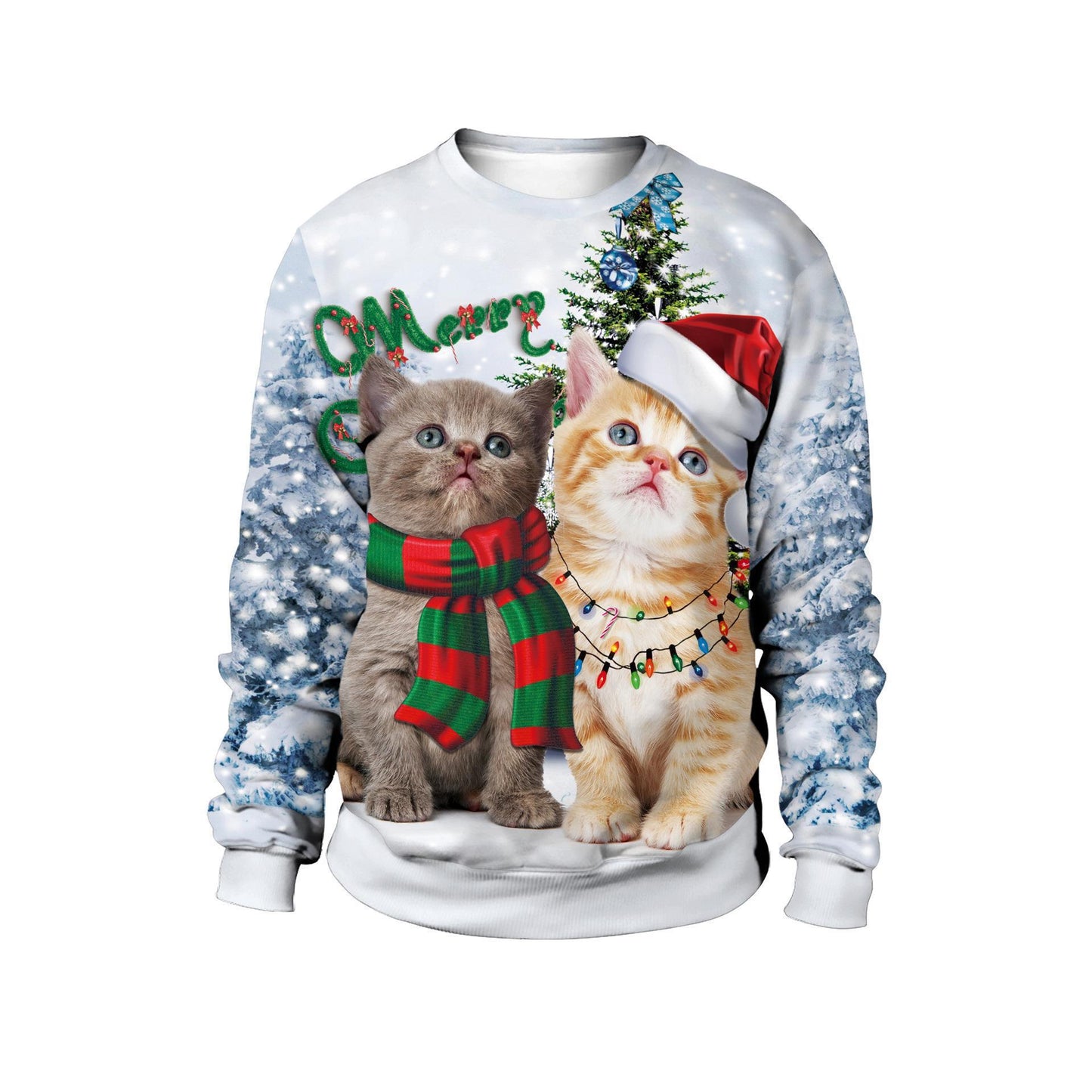 Christmas Clothing Men's And Women's Printed Round Neck Sweater